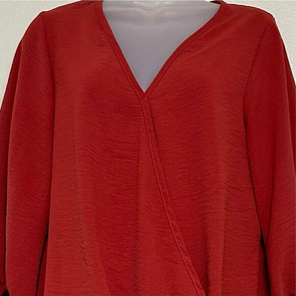 Entro Blouse Women’s Small Rust Colored Balloon Sleeves Flowy Silhouette EUC - Picture 4 of 10